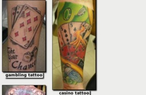 Colored Gambling Tattoos
