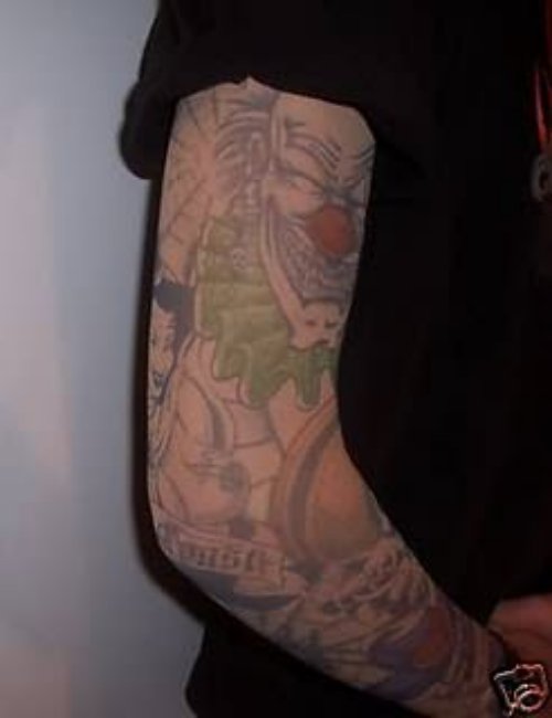 Gangsta Tattoo On Full Arm