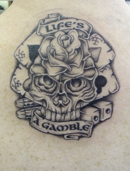 LifeвЂ™s a Gamble - Skull And Cards Tattoo