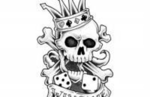 Crown Skull And Gambling Tattoo Design