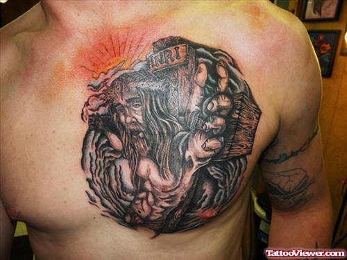 Awesome Gangsta Tattoo On Man Chest