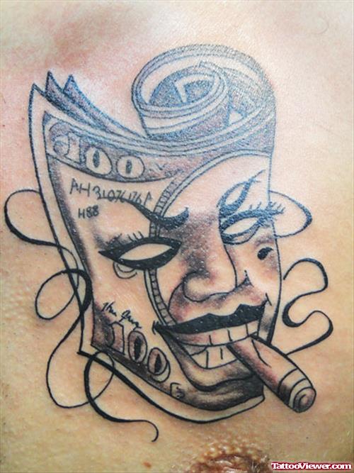 smoking clown Mask Gangsta Tattoo