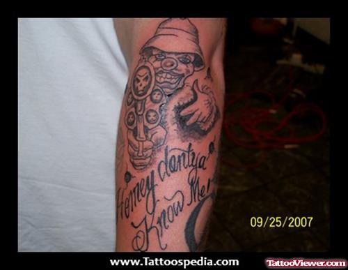 Beautiful Gangsta Tattoo On Left Sleeve