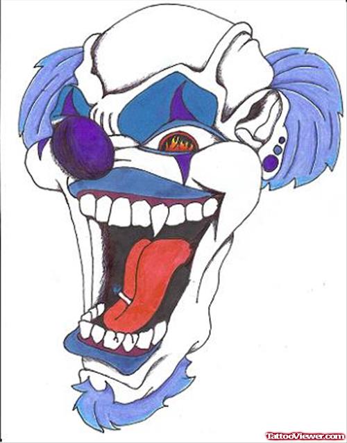 Awesome Clown Head Gangsta Tattoo Design