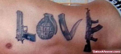 Love Gangsta Tattoo On Rib side