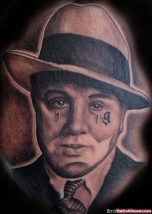 Gangster Portrait Tattoo
