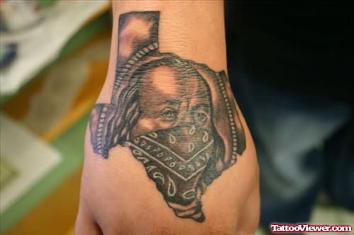 Gangsta Clown With Texas Map Tattoo On Left Hand