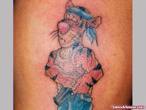 Gangster Tiger Color Ink Tattoo