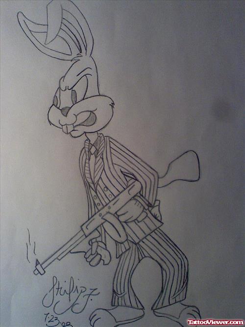 Gangsta Bunny Tattoo Design
