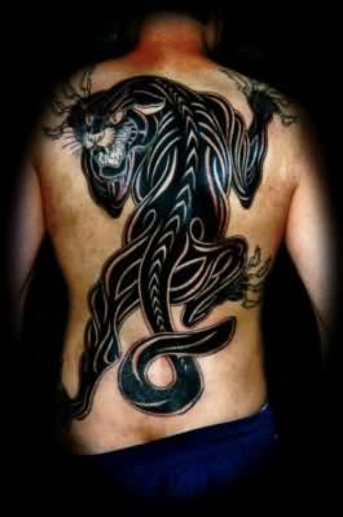 Gangsta Panther Tattoo On Back