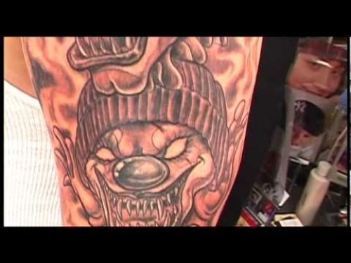 amazing Grey Ink Gangster Tattoo
