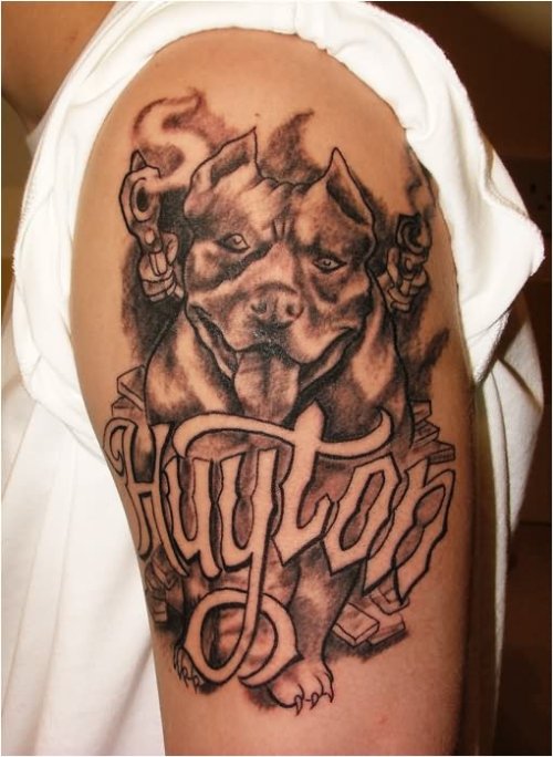 Gangsta Tattoos On Upper Shoulder