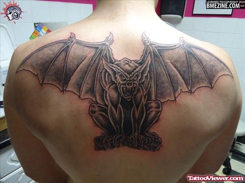 Attractive Upperback Gargoyle Tattoo For Men