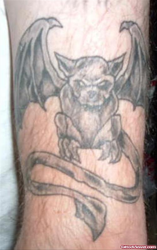 Gargoyle Tattoo On Left Half Sleeve