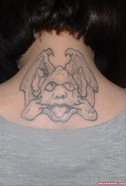 Cool Gargoyle Tattoo On Upperback