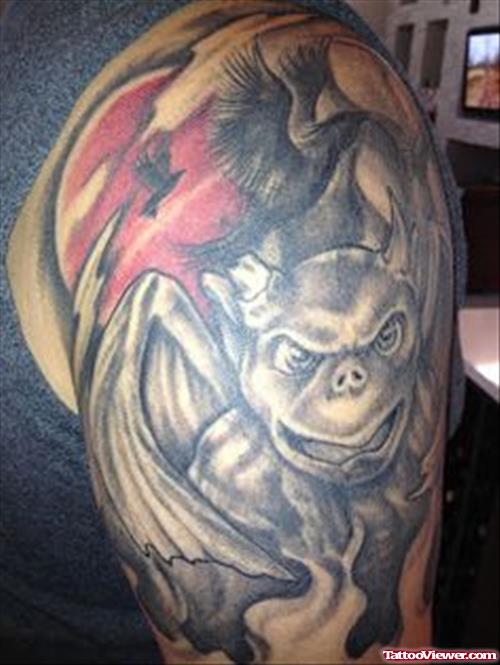 Stylish Right Half Sleeve Gargoyle Tattoo