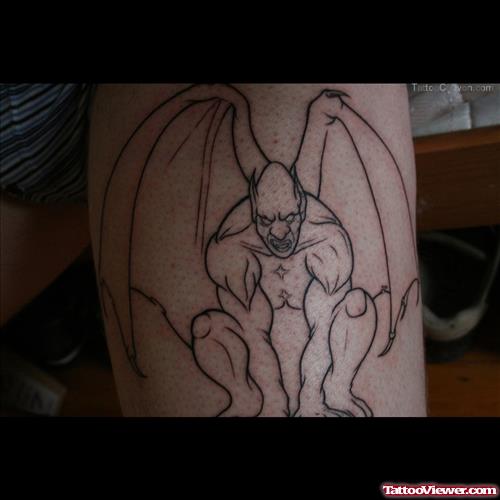 Outline Gargoyle Tattoo