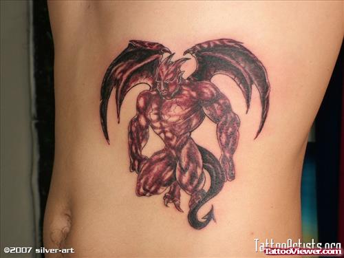 Side Rib Gargoyle Tattoo