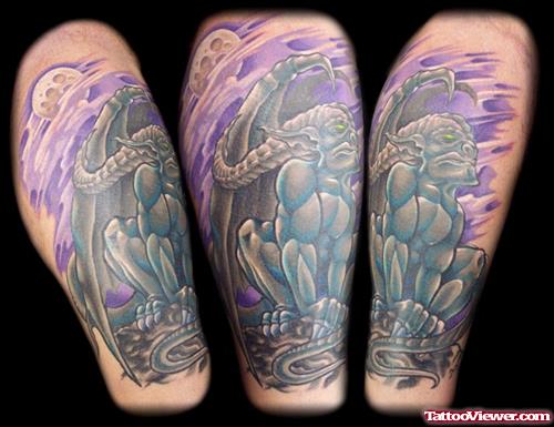 Colored Gargoyle Tattoo Design