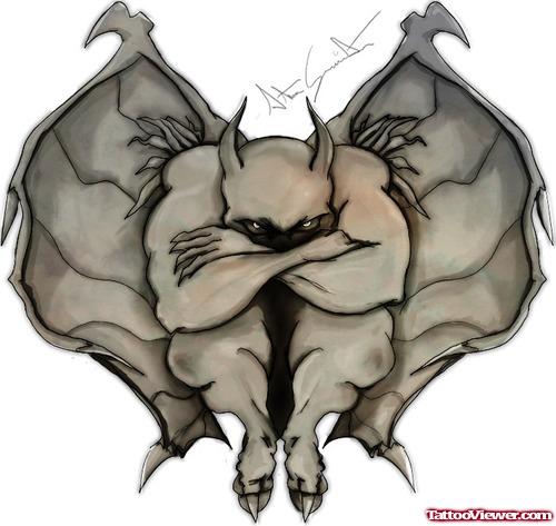 Sleeping Gargoyle Tattoo Design