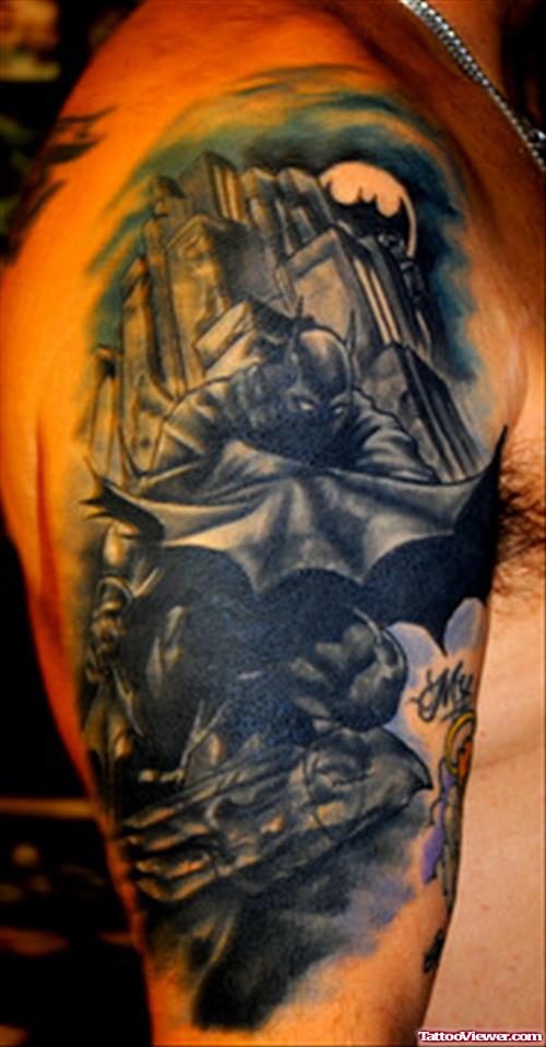 Latest Right Half Sleeve Gargoyle Tattoo