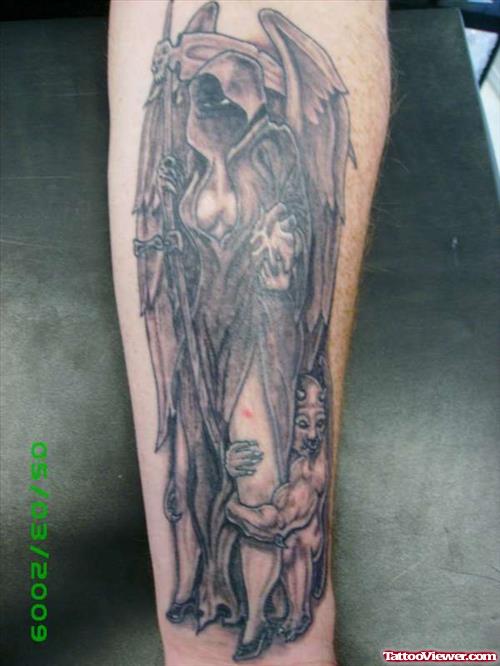 Grim Reaper Gargoyle Tattoo