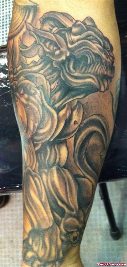 Gargoyle Tattoos On Sleeve