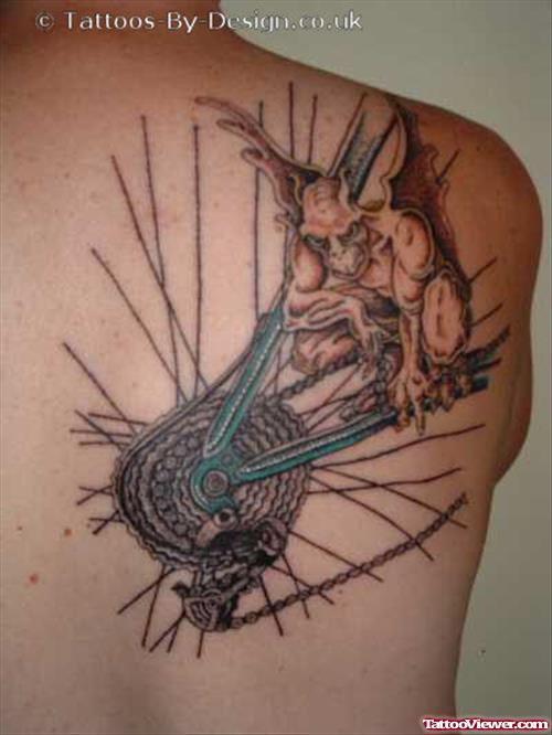 Beautiful Right Back Shoulder Gargoyle Tattoo