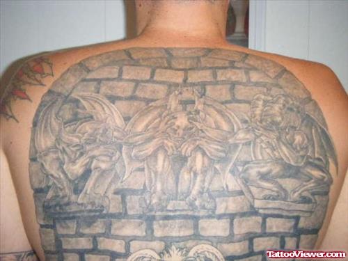 EVIL Gargoyles Tattoos On Back