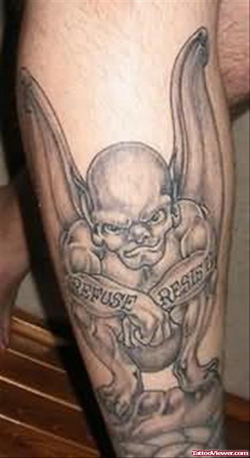Frightening Gargoyle Tattoo Design