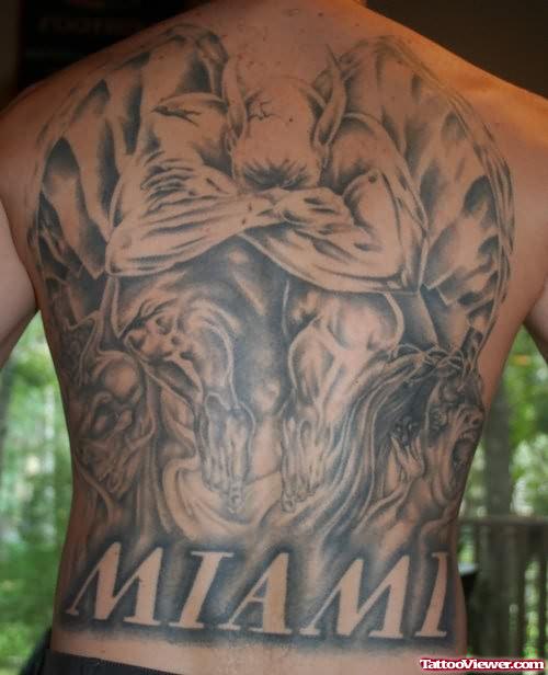 Miami Gargoyle Tattoo on Back Body