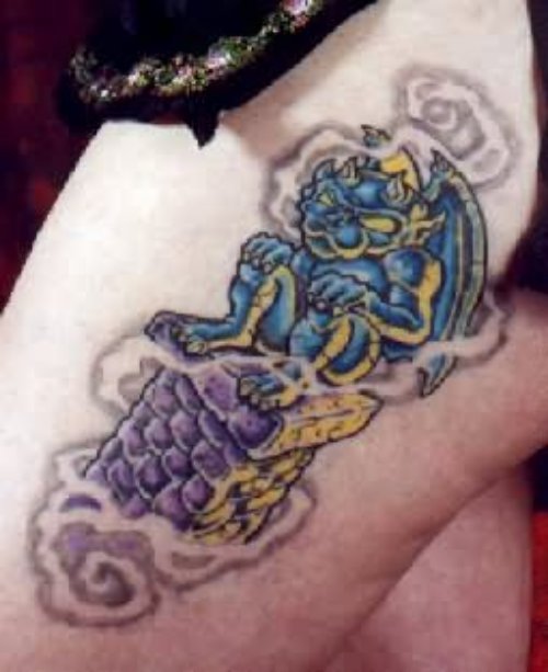 Gragoyle Blue Tattoo