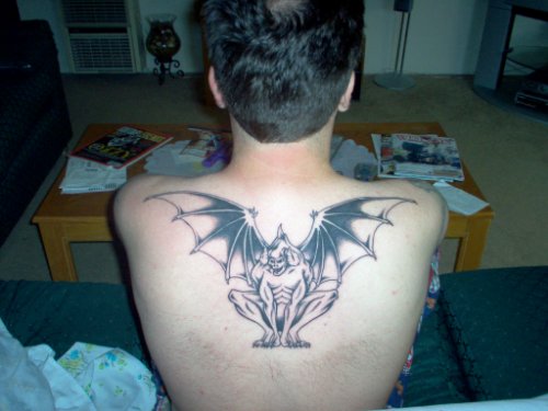 Upperback Gargoyle Tattoo