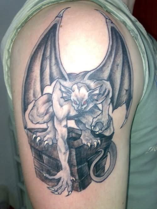 Devil Gargoyle Tattoo On Shoulder