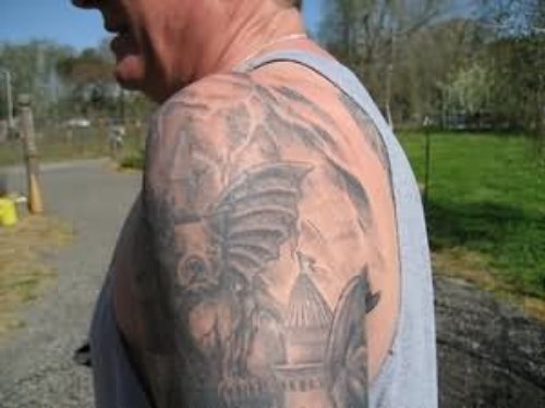 Gragoyle Men Shoulder Tattoo
