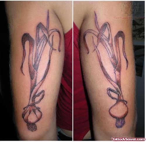 Garlic Tattoos On Bicep