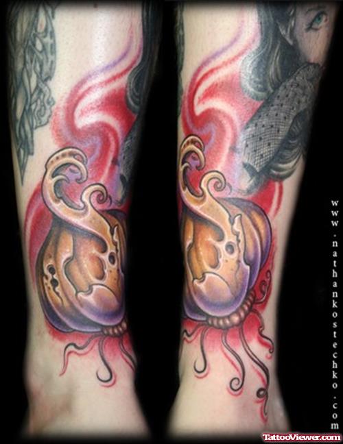 Rotten Garlic Tattoo On Arm