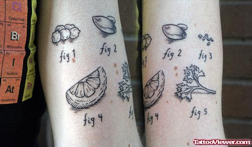Garlic Pierces Tattoos On Bicep