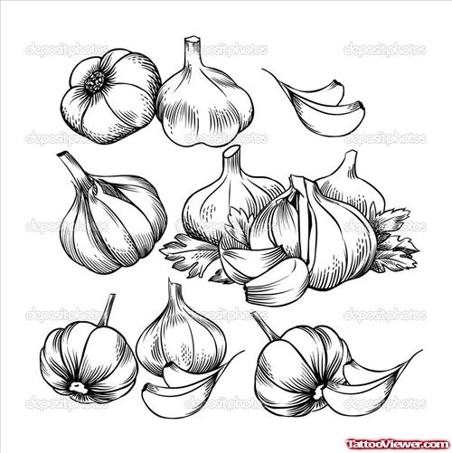 Garlic Tattoos Designs For Men