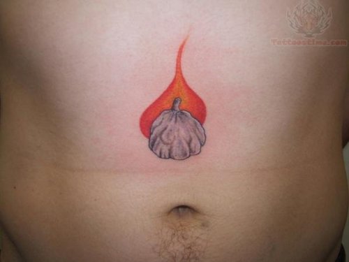 Garlic Tattoo On Belly