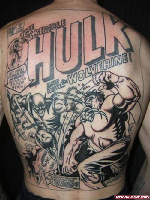 Hulk Geek Tattoo On Back