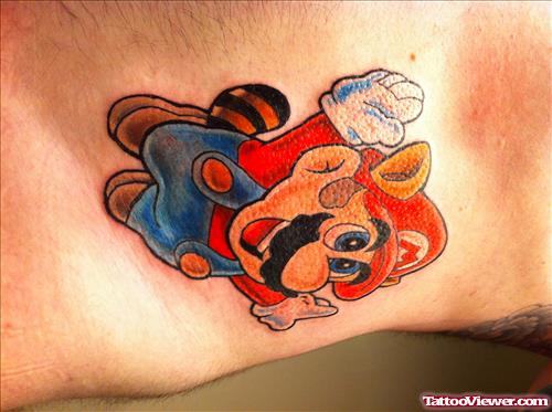 Awesome Color Ink Geek Mario Tattoo