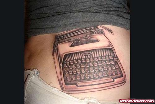 Grey Ink Typr Writer Geek Tattoo