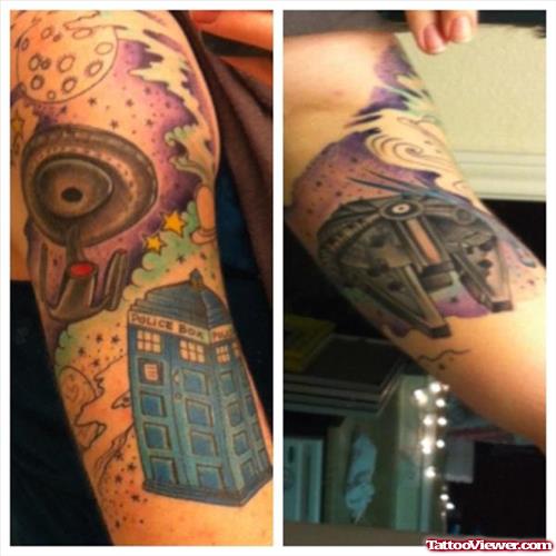 Mandy Curtis Geek Tattoo On Half Sleeve