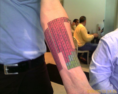 Awesome Color Ink Geek Tattoo On Left Forearm