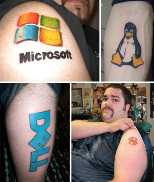Geek Computer Logos Tattoos