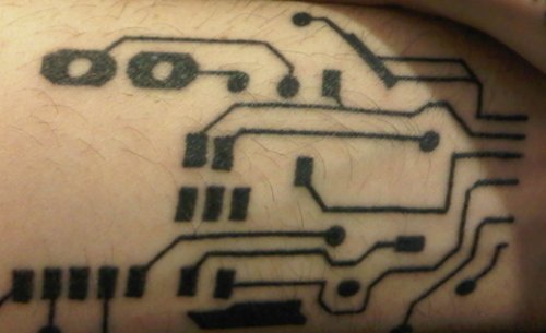 Geek Chip Circuit Tattoo