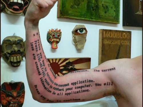 Geek Tattoo On Full Arm