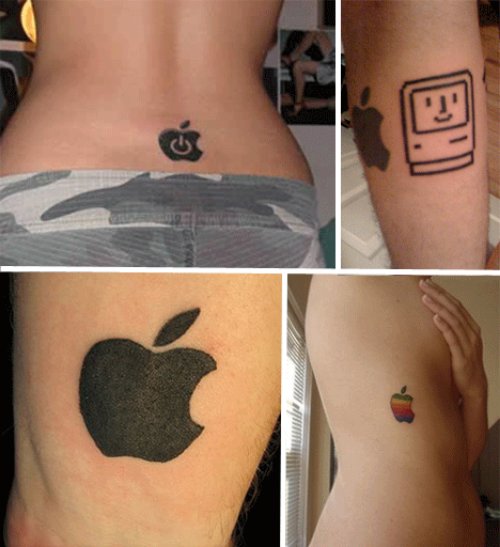 Geek Apple Tattoos Designs