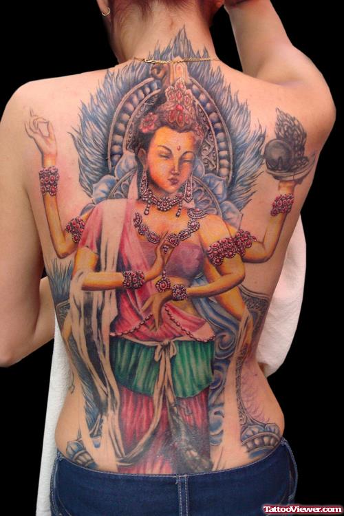 Religious Geisha Tattoo On Back